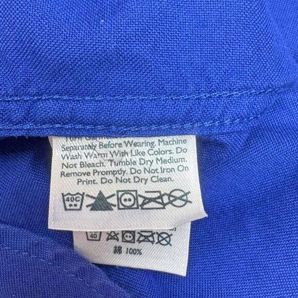 Eddie Bauer Classic Fit Cerulean Cotton‎ Button Down Long Sleeve Shirt - Picture 9 of 10